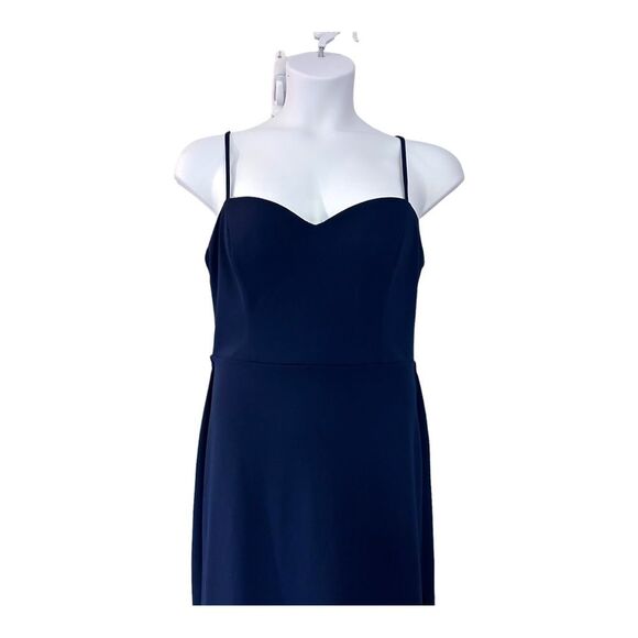 B Darlin sz 15/16 Jersey Knit Navy Evening Gown Cocktail Party Formal Maxi Dress - Picture 9 of 12